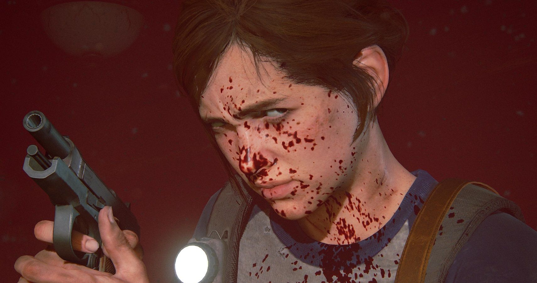 Ellie splattered with blood in The Last of Us 2