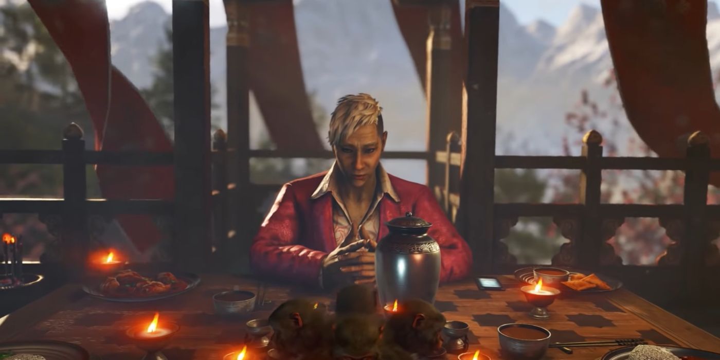 Far Cry 4 Screenshot Of Pagan Min At Dinner