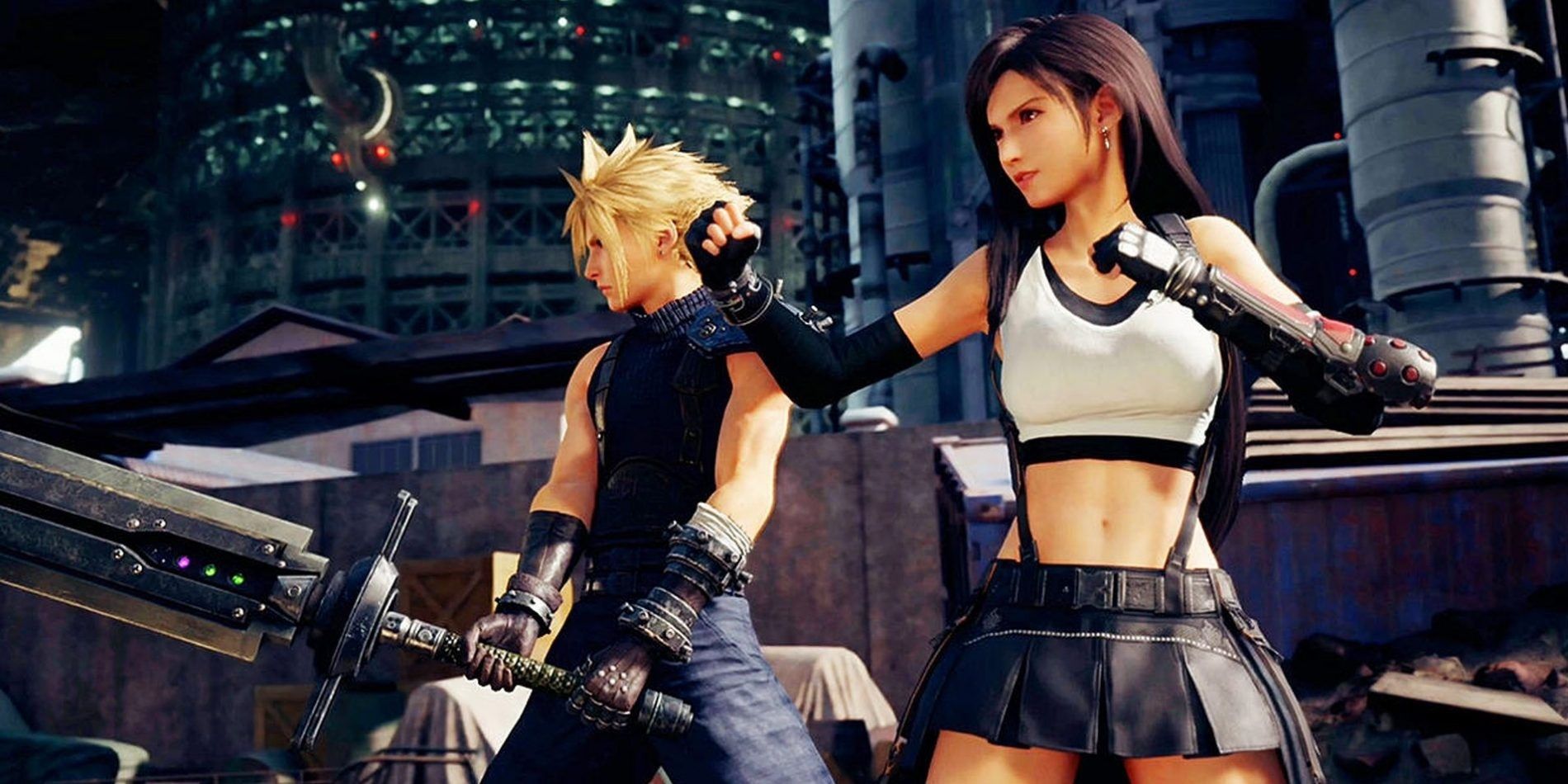 Final Fantasy VII Tifa and Cloud Ready to Fight