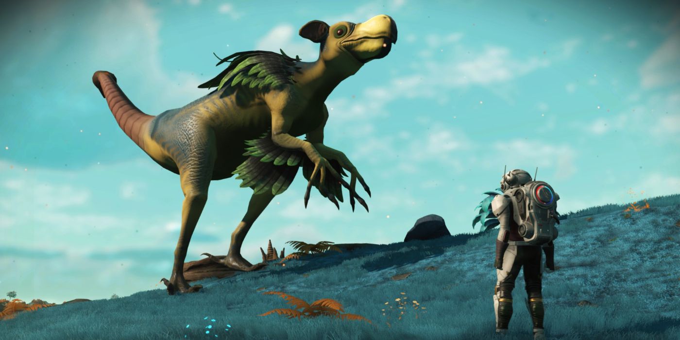 Huge strange bird hybrid animal in No Man's Sky