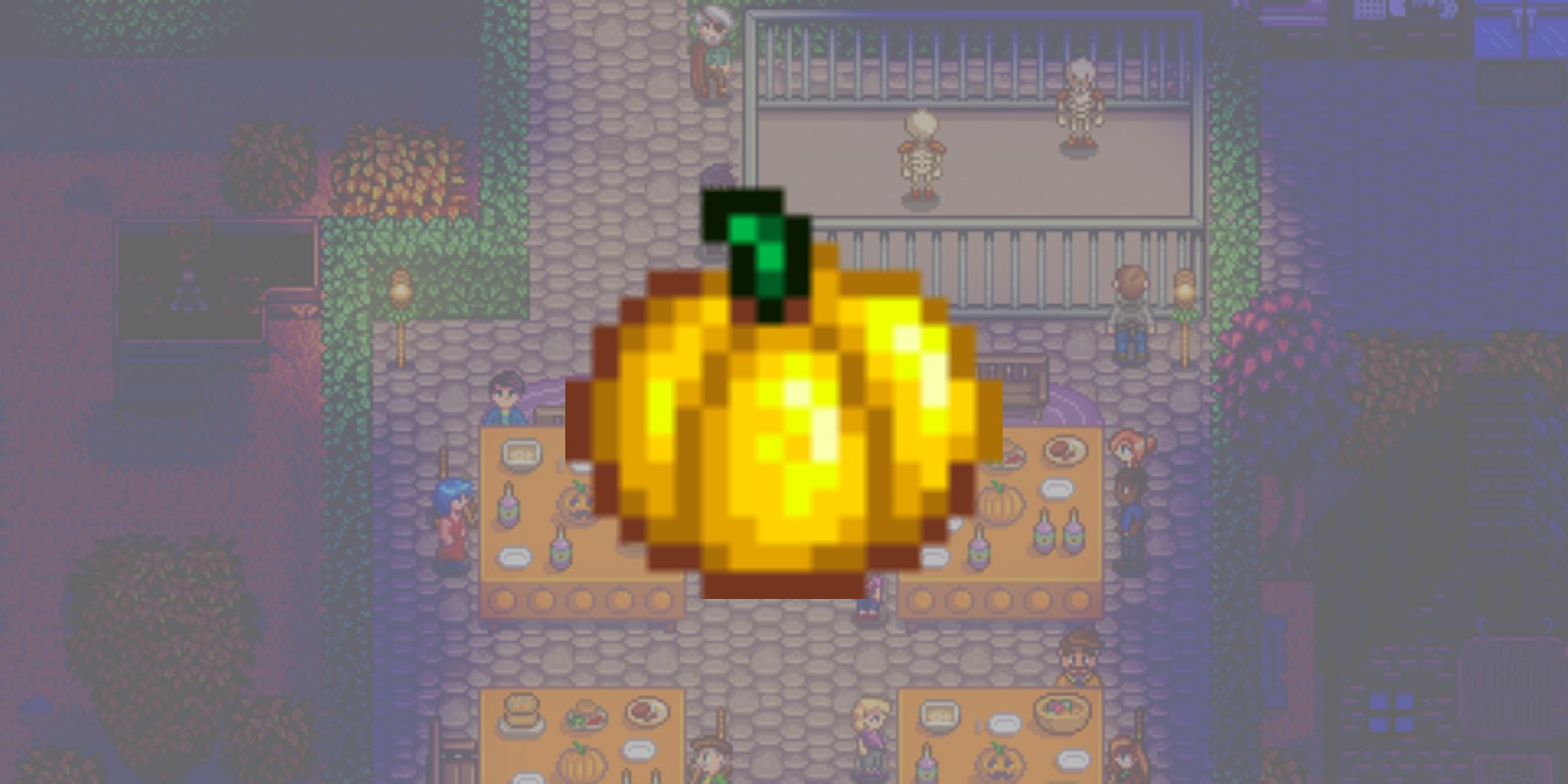 the golden pumpkin with the spirit's eve event in the background