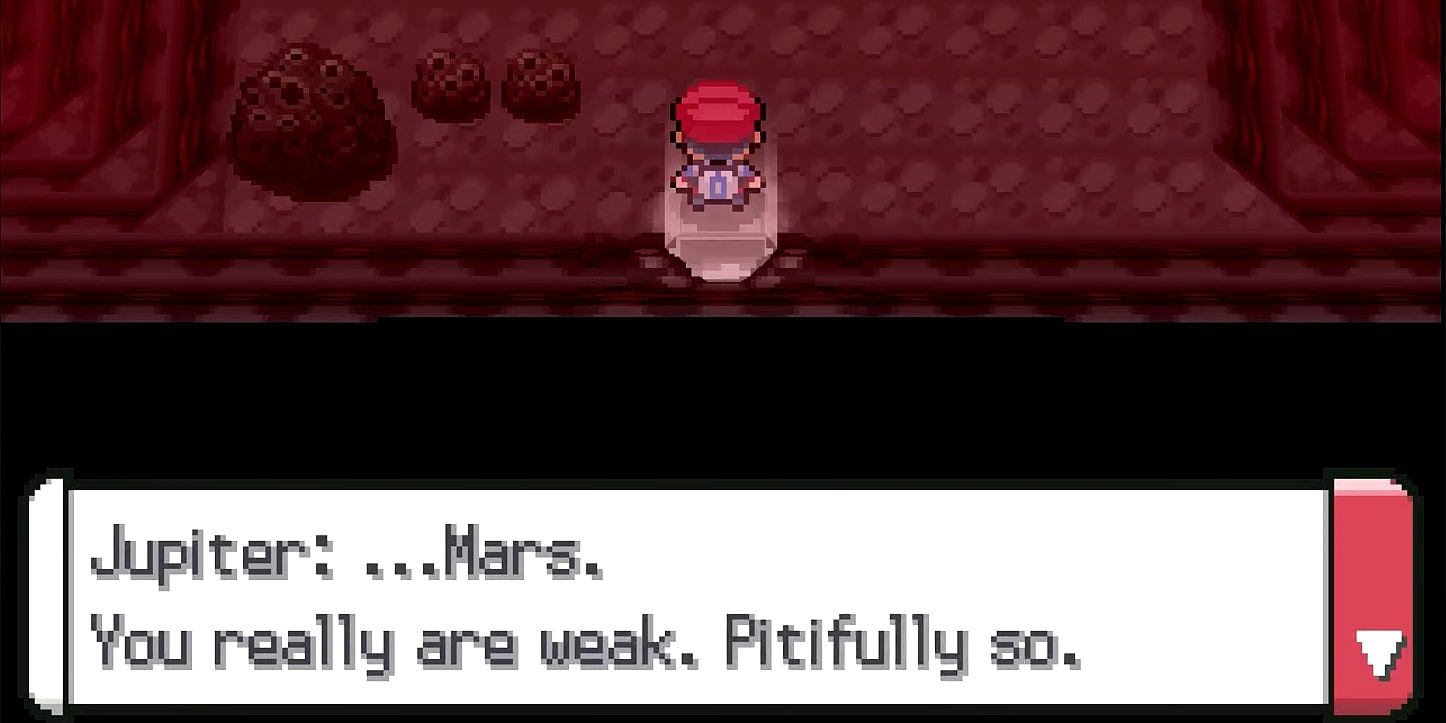 The player listening to Jupiter insult Mars in Pokemon Platinum