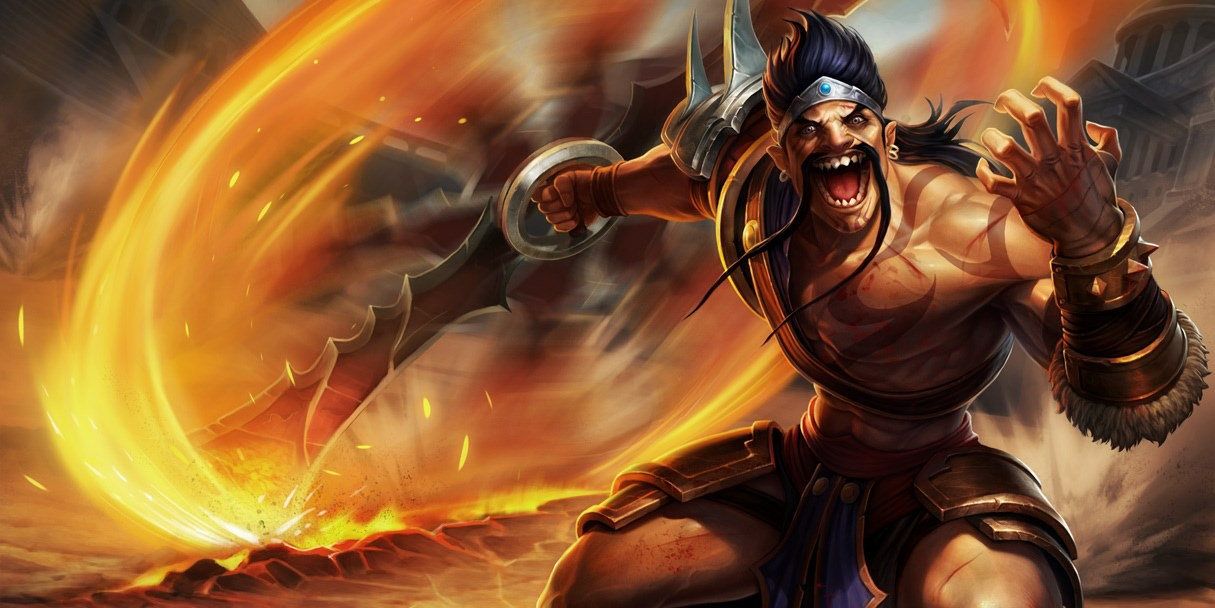 Draven and flaming spinning axe