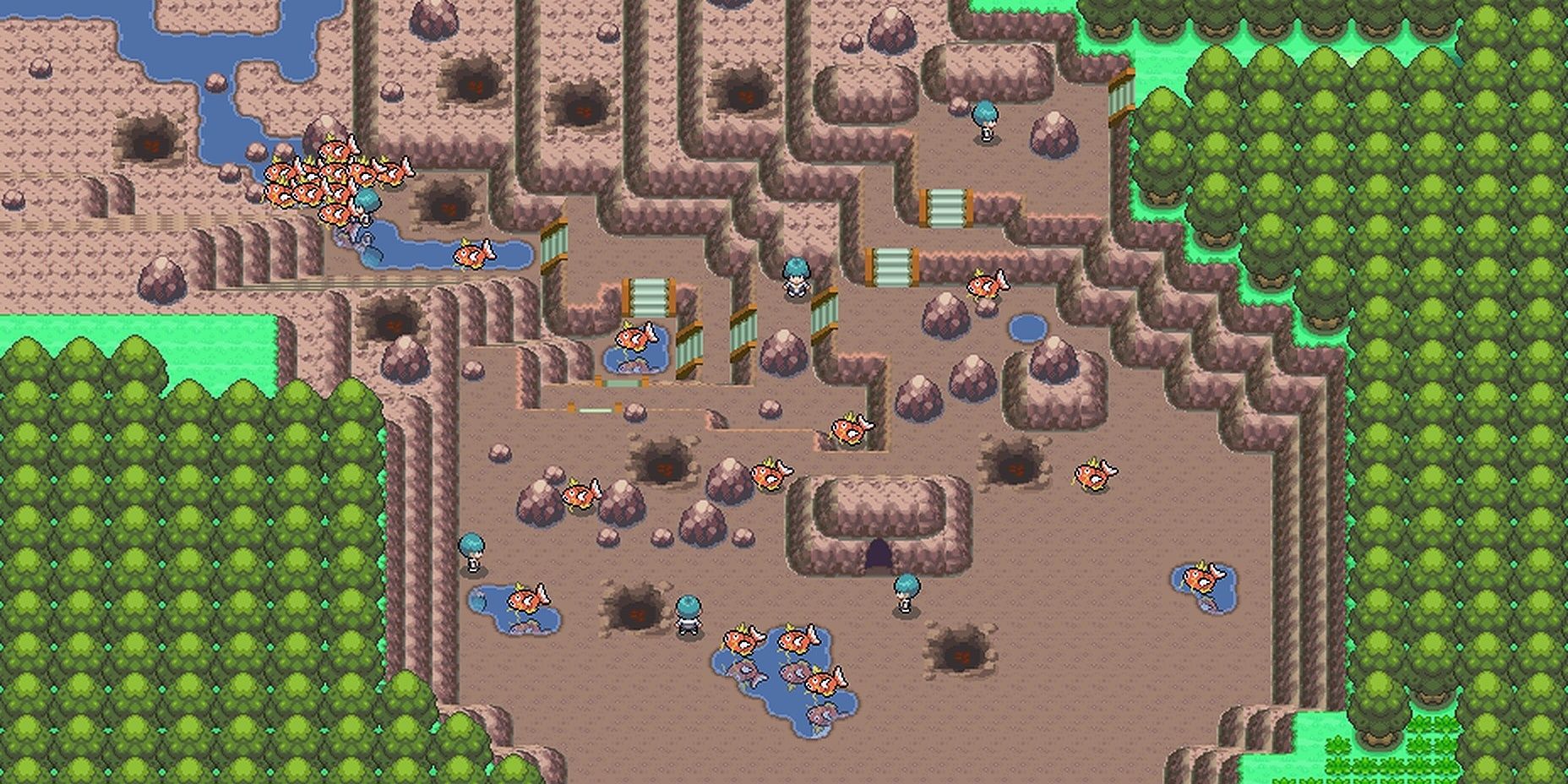 Lake Valor after it is blown up in Pokemon Platinum