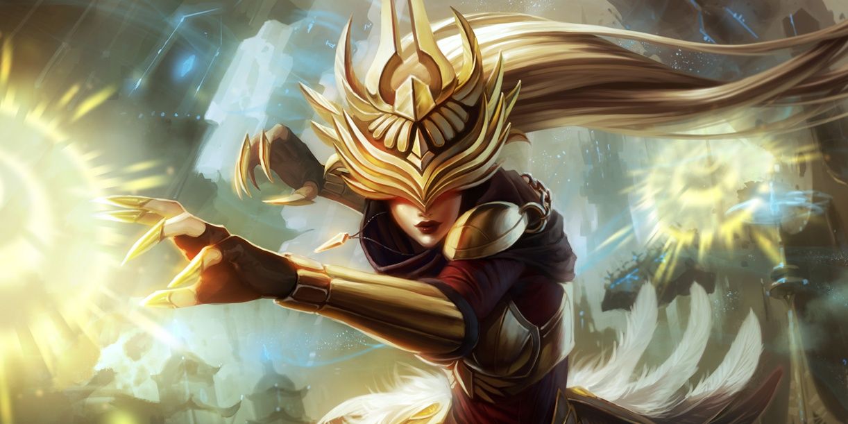 League Of Legends Justicar Syndra Summoning Glowing Spheres Of Magic