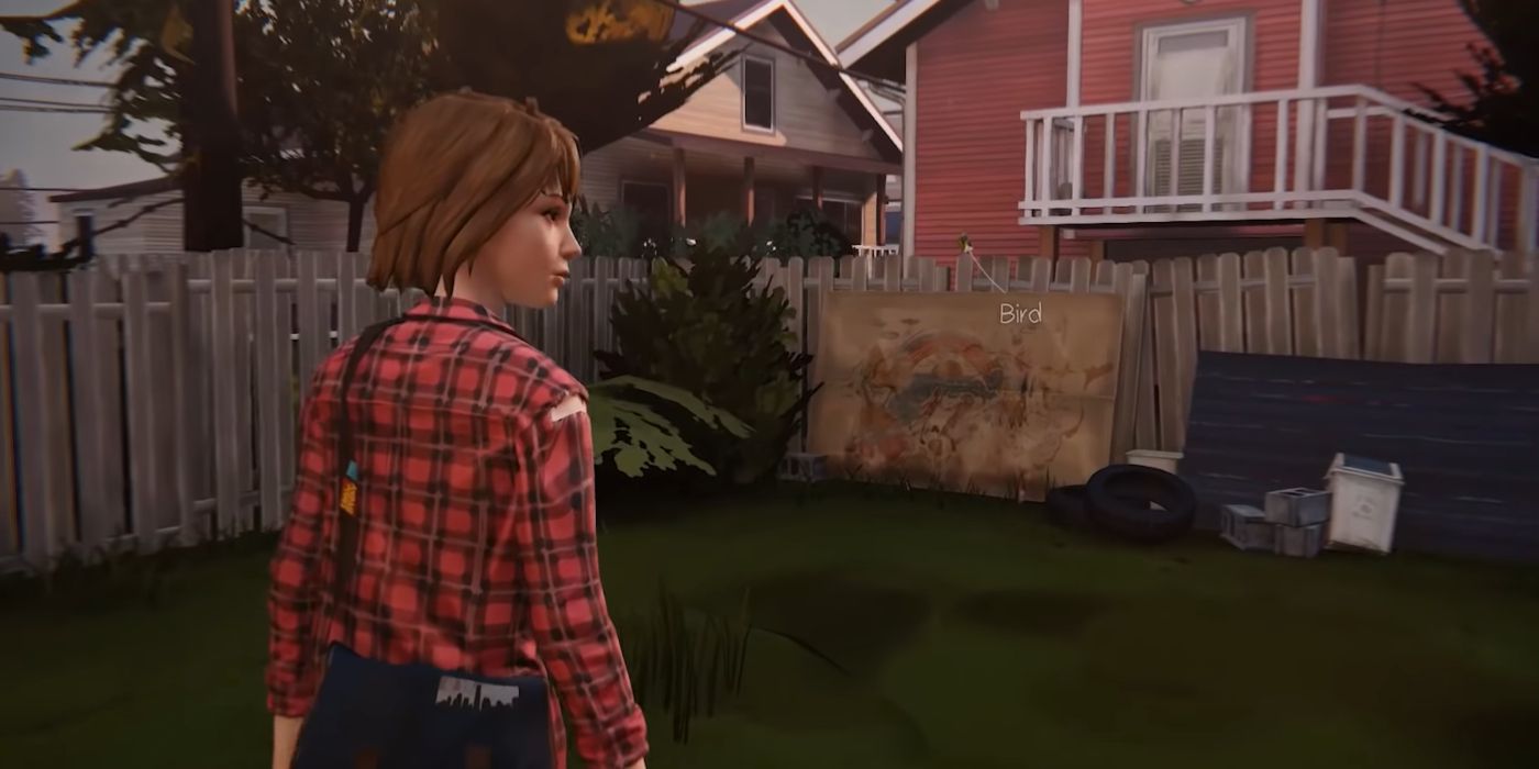Life Is Strange Screenshot Of Bird On Fence Outside Of Chloe's House