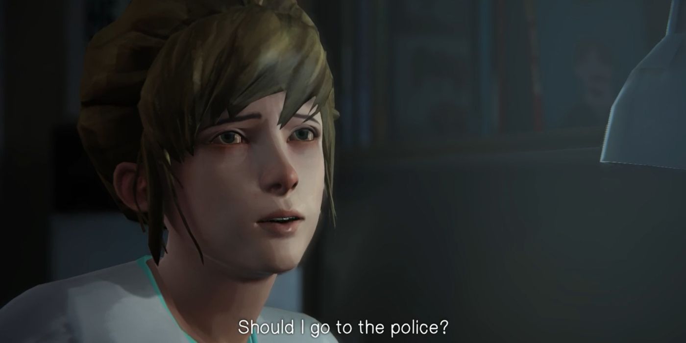 Life Is Strange Screenshot of Kate Marsh Asking Max About Police