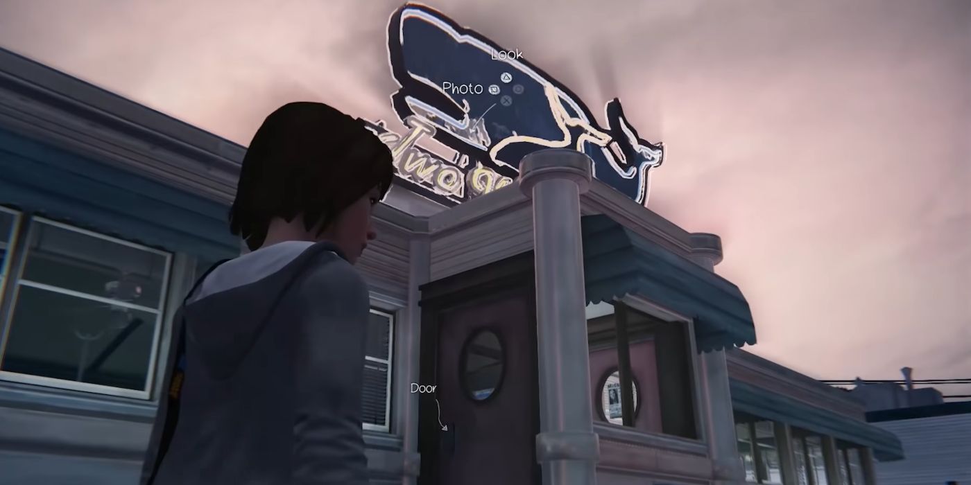 Life Is Strange Screenshot Of Max Looking At Two Whales Diner Sign