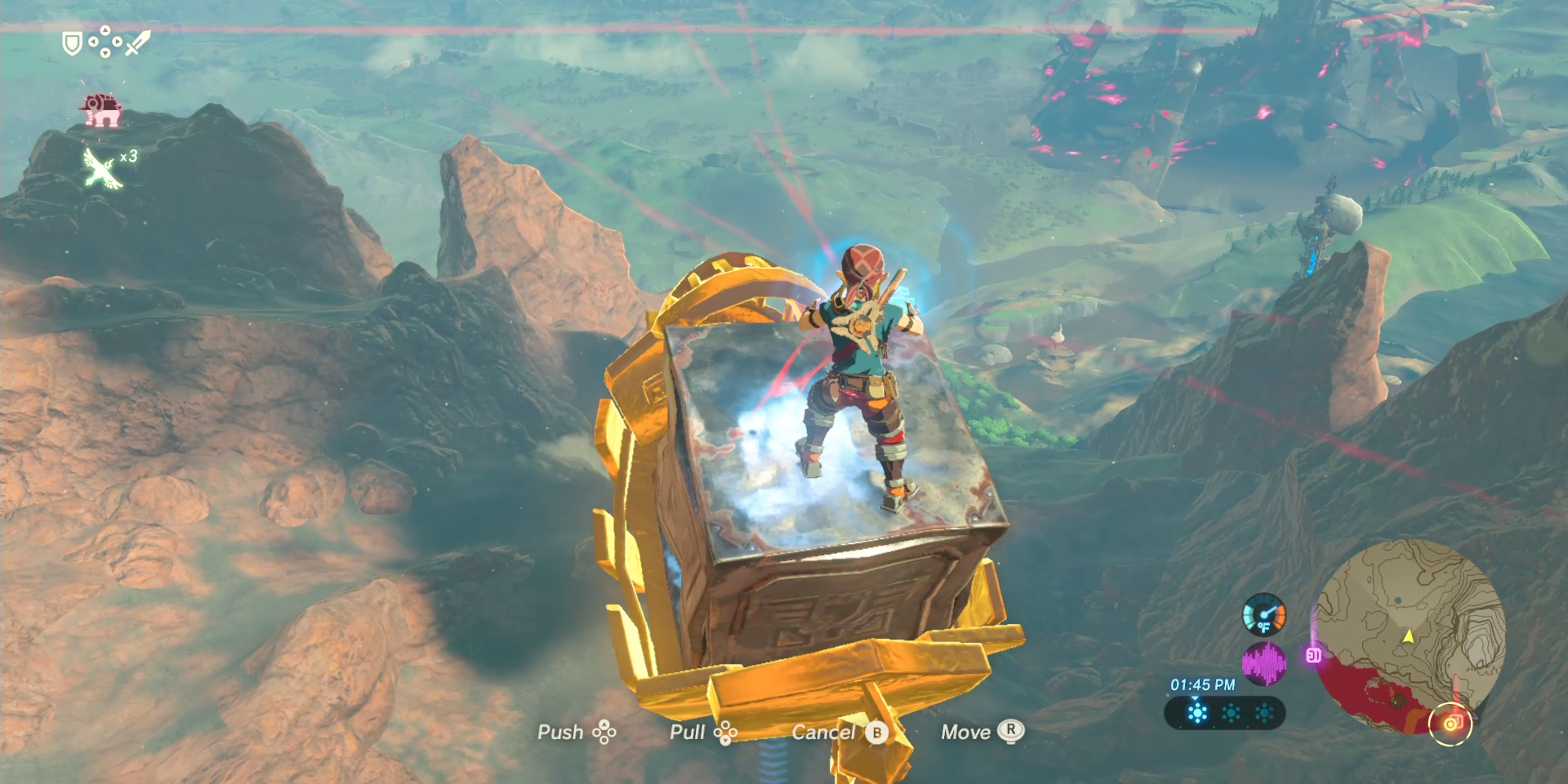 Link Flying Minecart Breath of the Wild