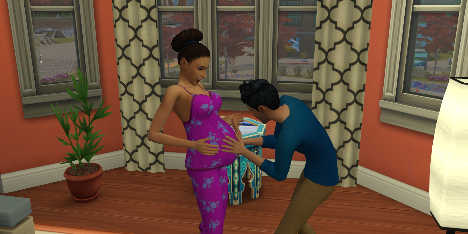 Jasmine and Arun Bheeda, Arun feels Jasmine's belly when she is pregnant