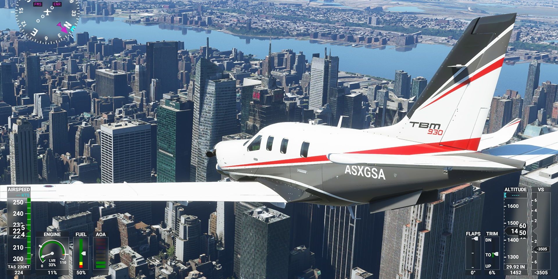 MS Flight Simulator small plane over NYC