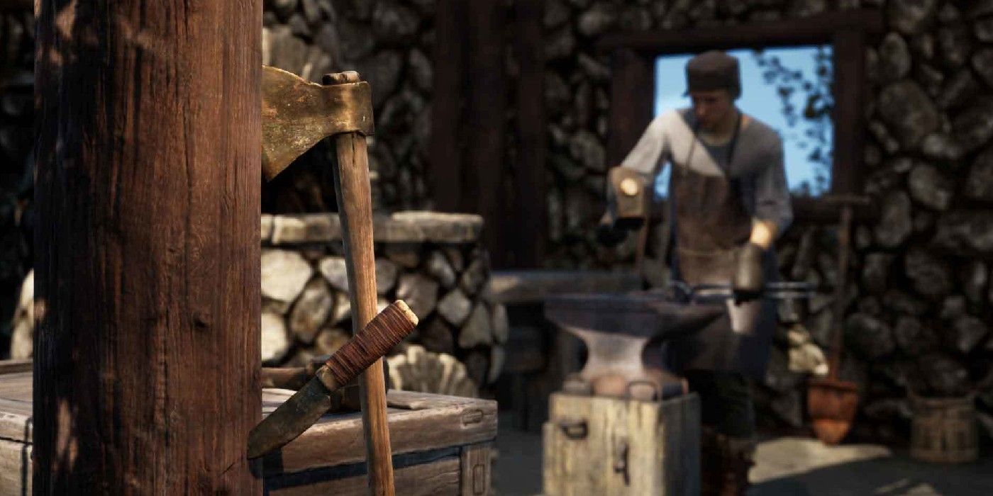 A blacksmith in a medieval dynasty