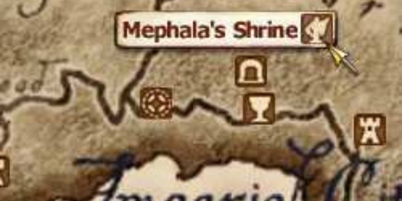 Mephala's shrine on Oblivion's map