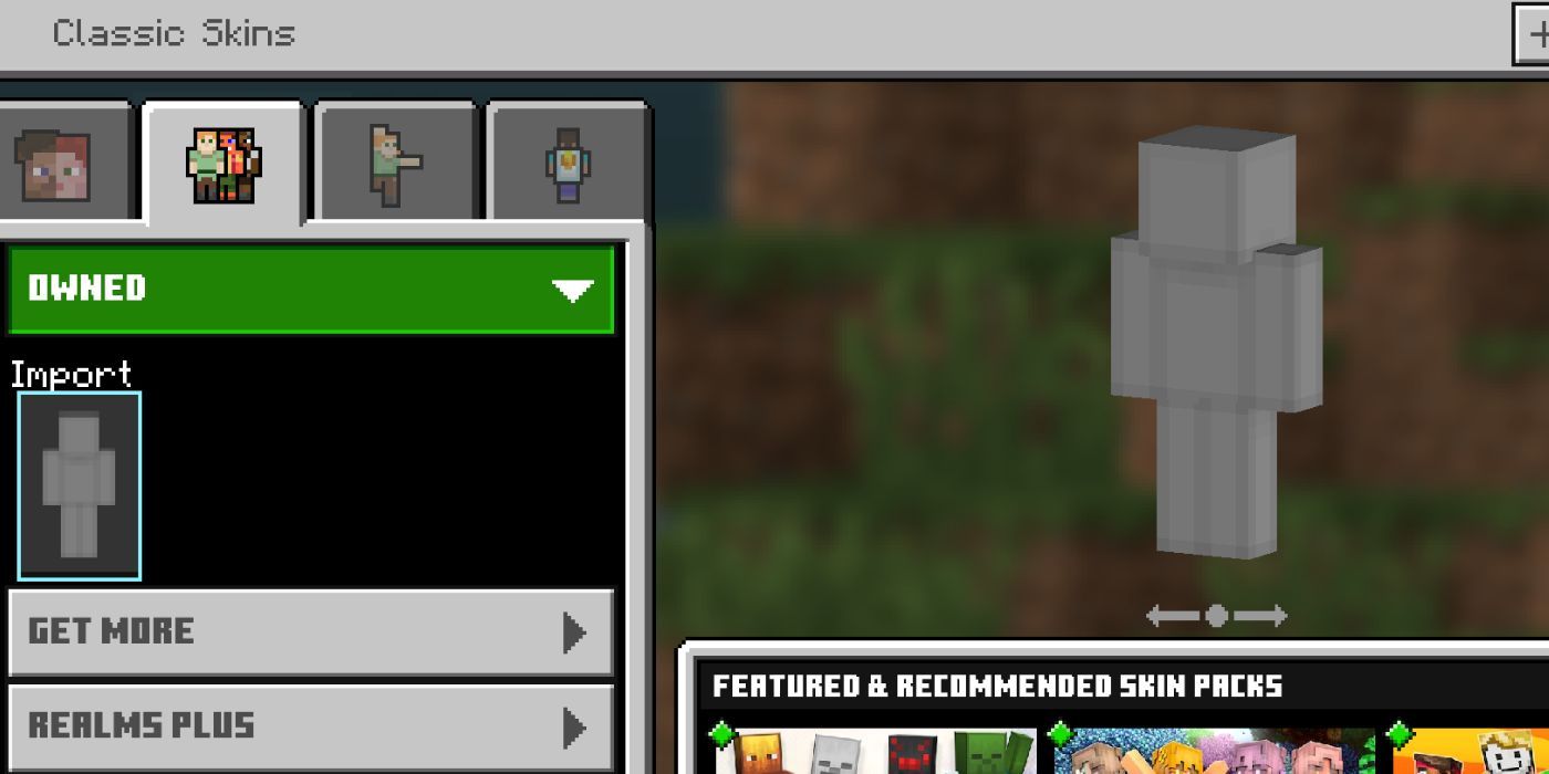 Minecraft bedrock import skin