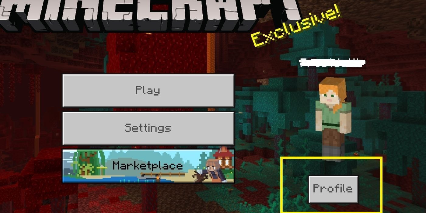 Minecraft bedrock main menu