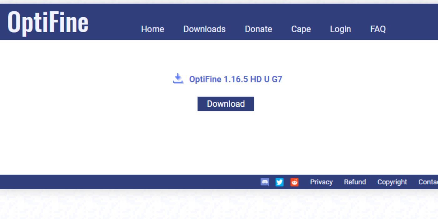 Minecraft OptiFine Download Page