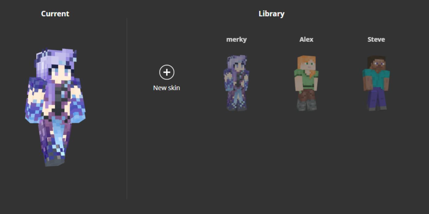 Minecraft skin collection view