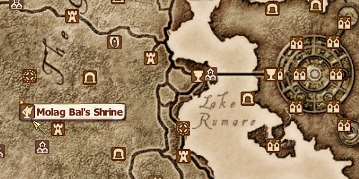 Molag Bal's shrine on Oblivion's map