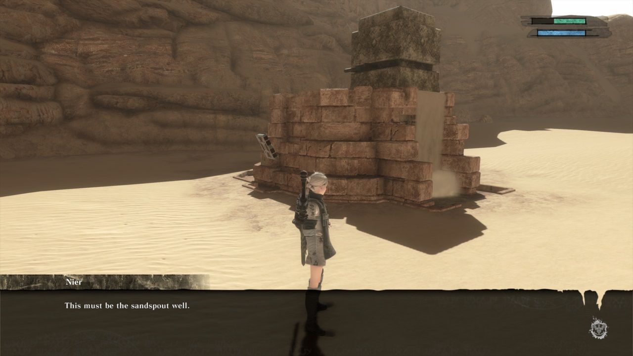 Nier Replicant The Missing Girl sandspout well