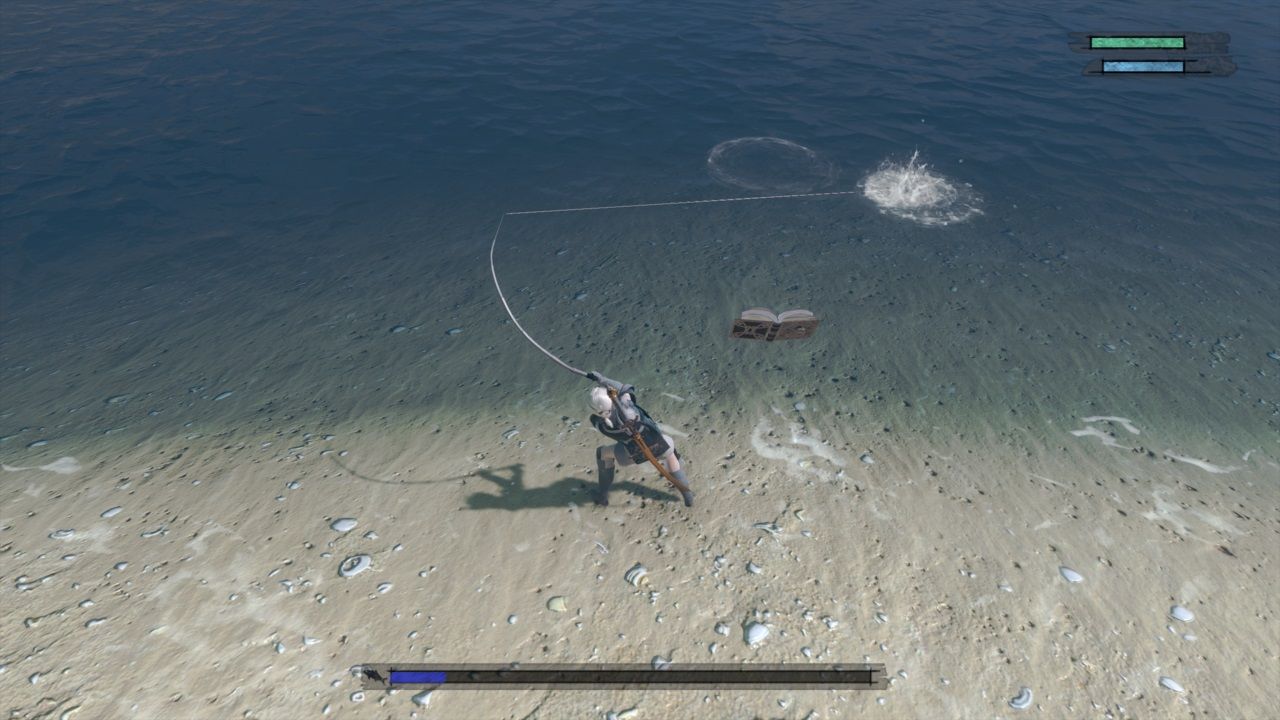 Nier Replicant fishing in Seafront