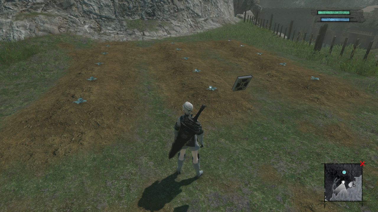 Nier Replicant gardening in the village