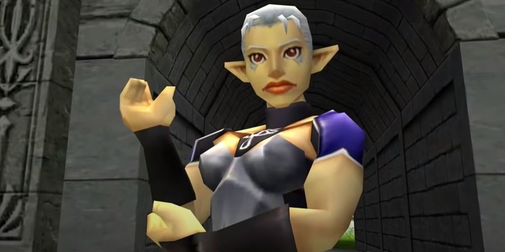 Impa confronts child Link in Ocarina of Time