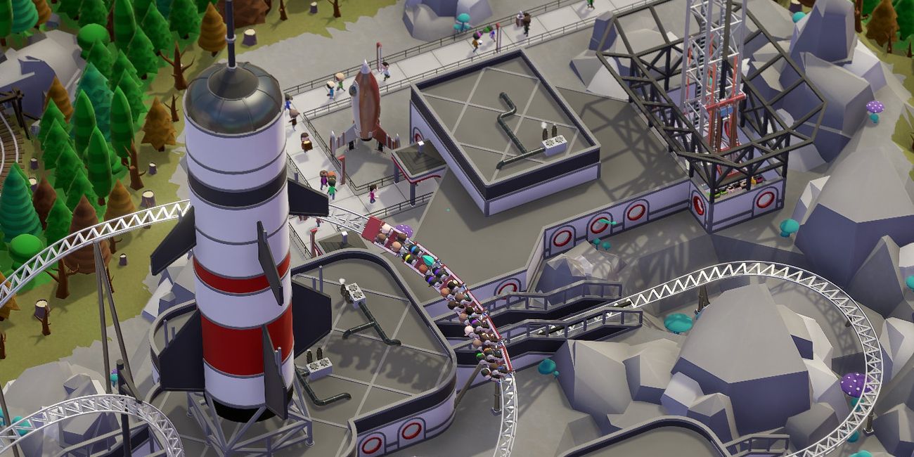 parkitect space-themed rollercoaster