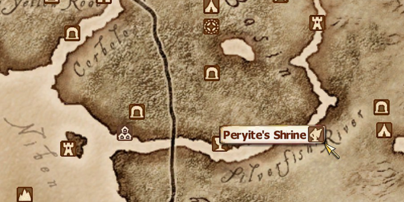 Peryite's Shrine on Oblivion's map