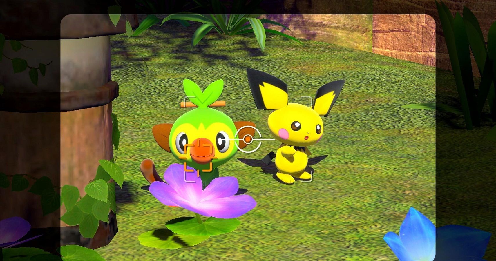 pichu and grookey in pokemon snap