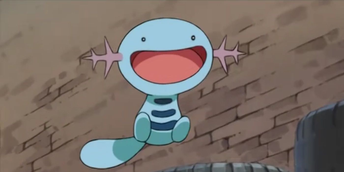 Water jumping up with  big smile in the Pokemon Anime.