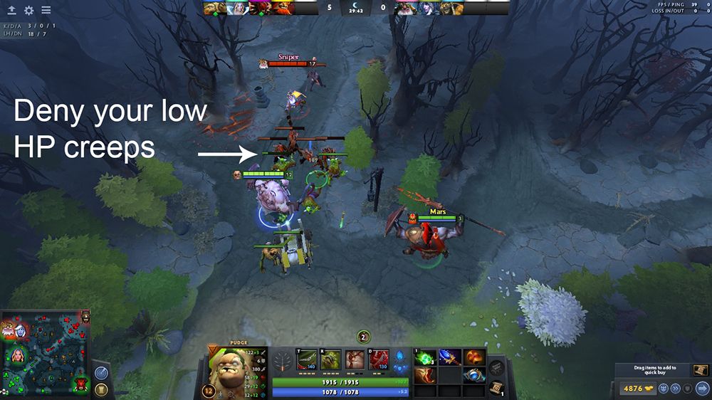 Pudge denying creeps