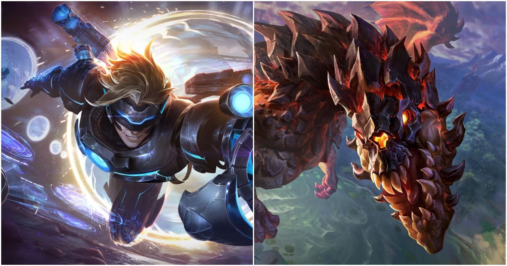 Splash art of Pulsefire Ezreal and the fire dragon from League of Legends