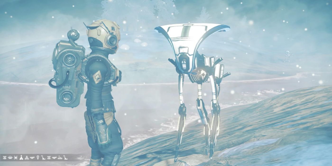 Synthetic snow animal in No Man's Sky