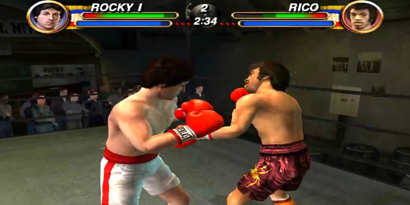Rocky two boxers fighting in ring