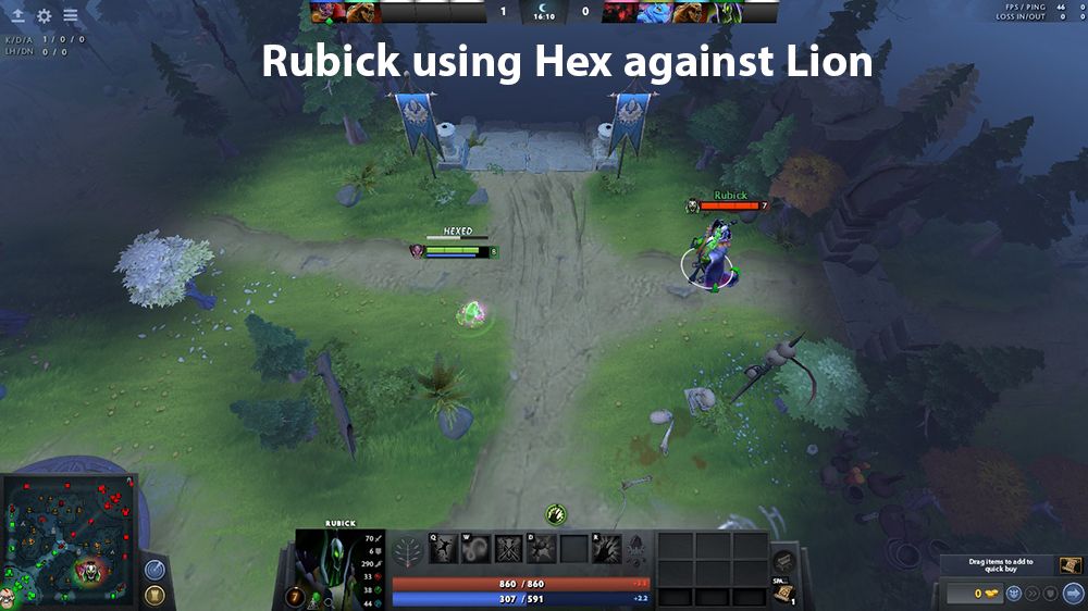 Rubick Using hex against Lion