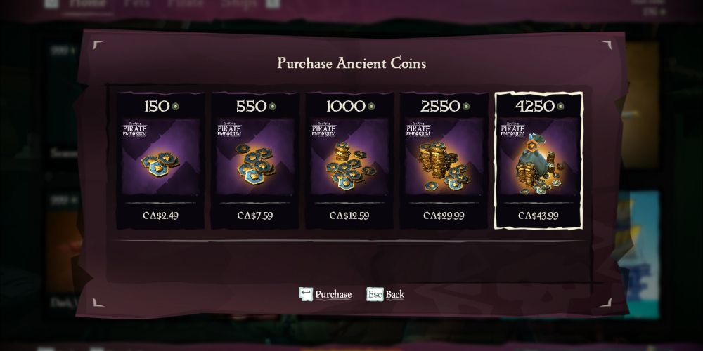 sea of thieves buying ancient coins