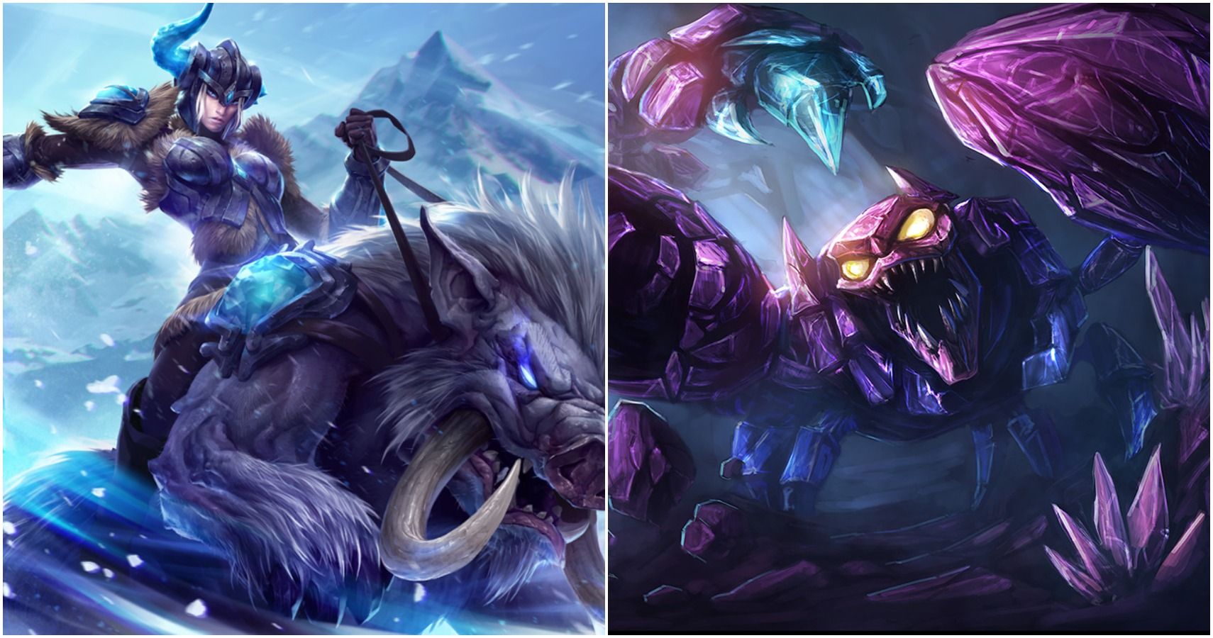 Junglers Sejuani and Skarner in their Splash Art from League of Legends