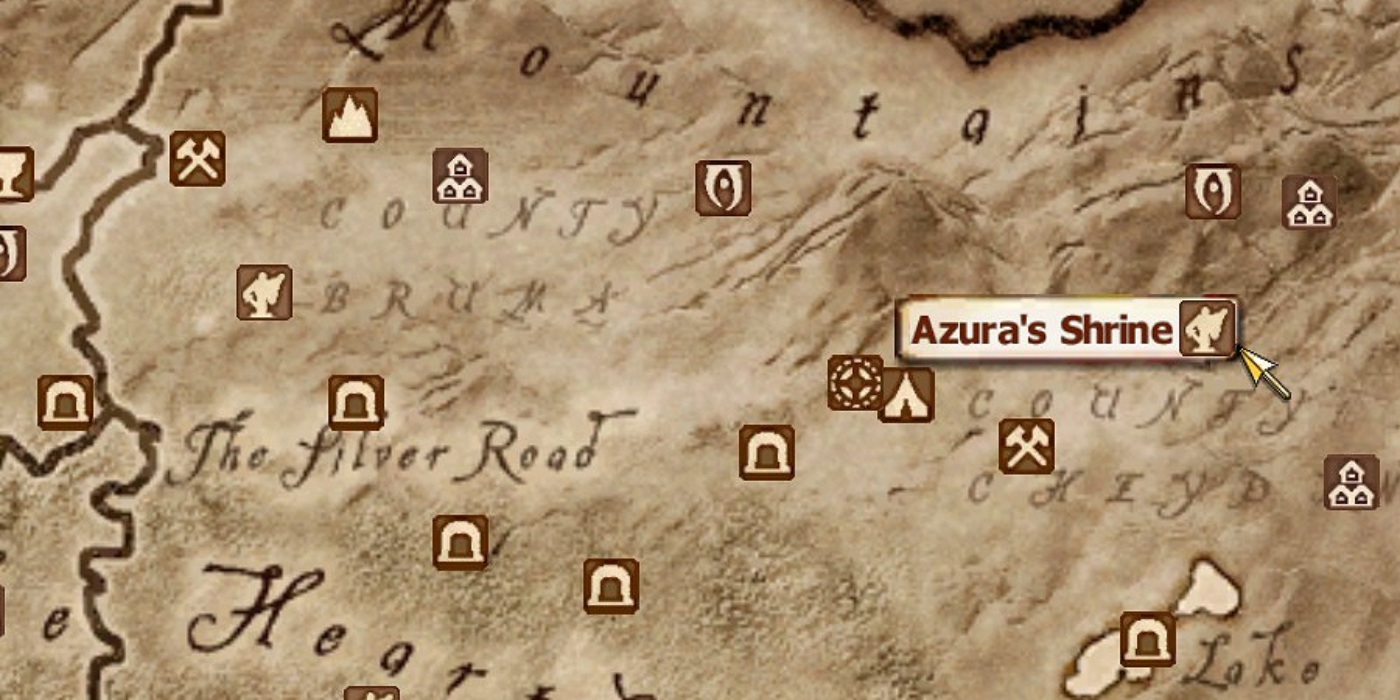 Azura's shrine location on the map