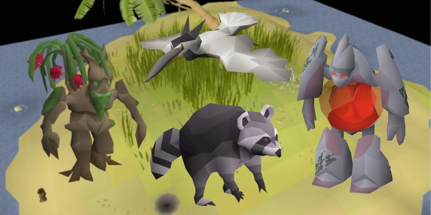 OSRS Skilling Pets Racoon, Golems and Heron