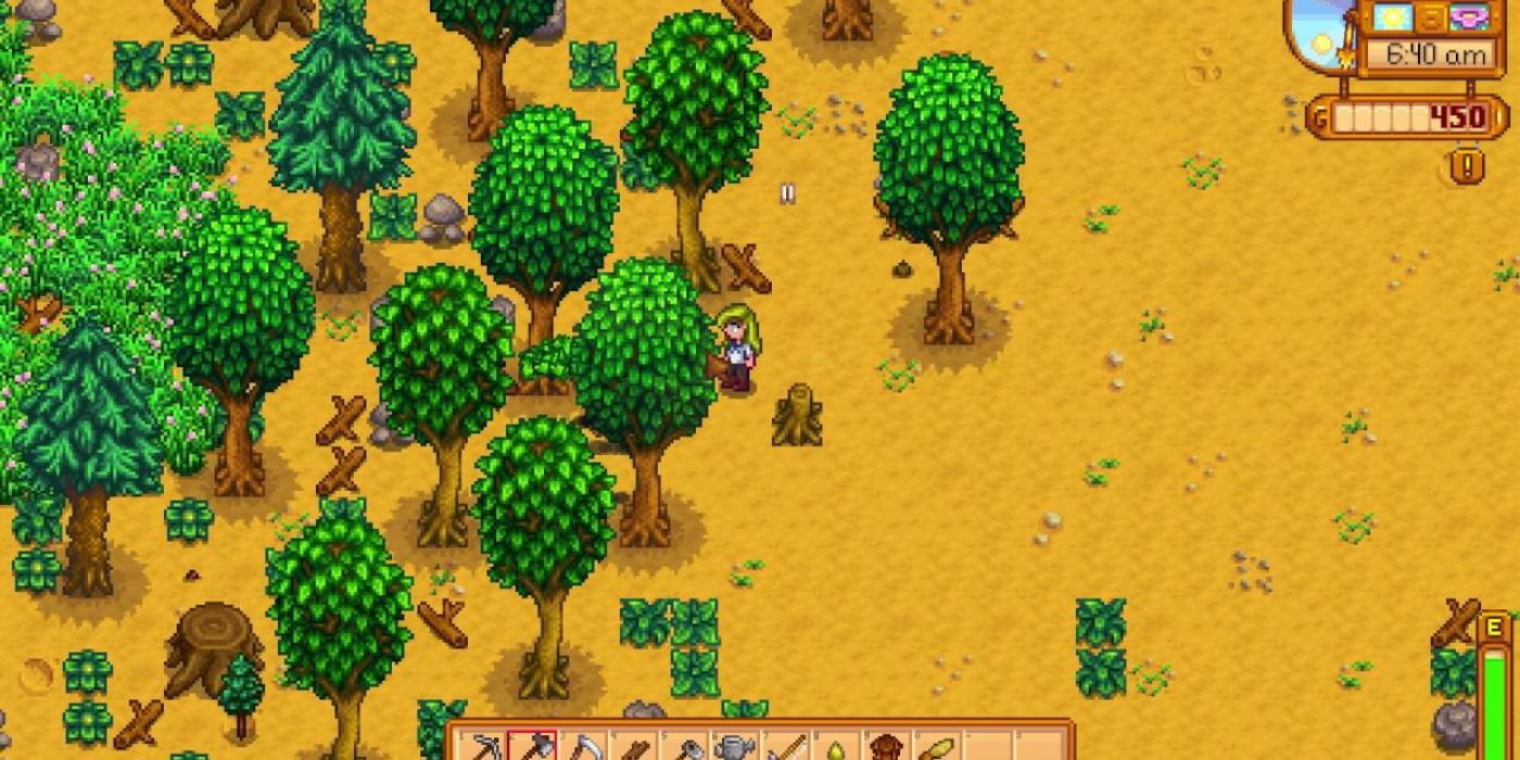 Stardew Valley trees at player's farm