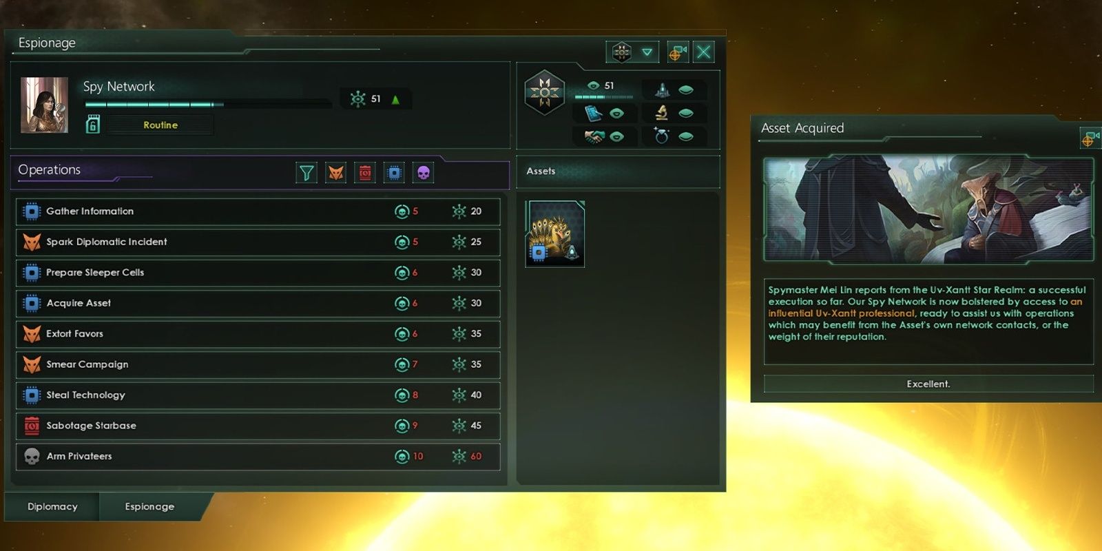 Stellaris List Of Operations To Acquire Assets For Espionage