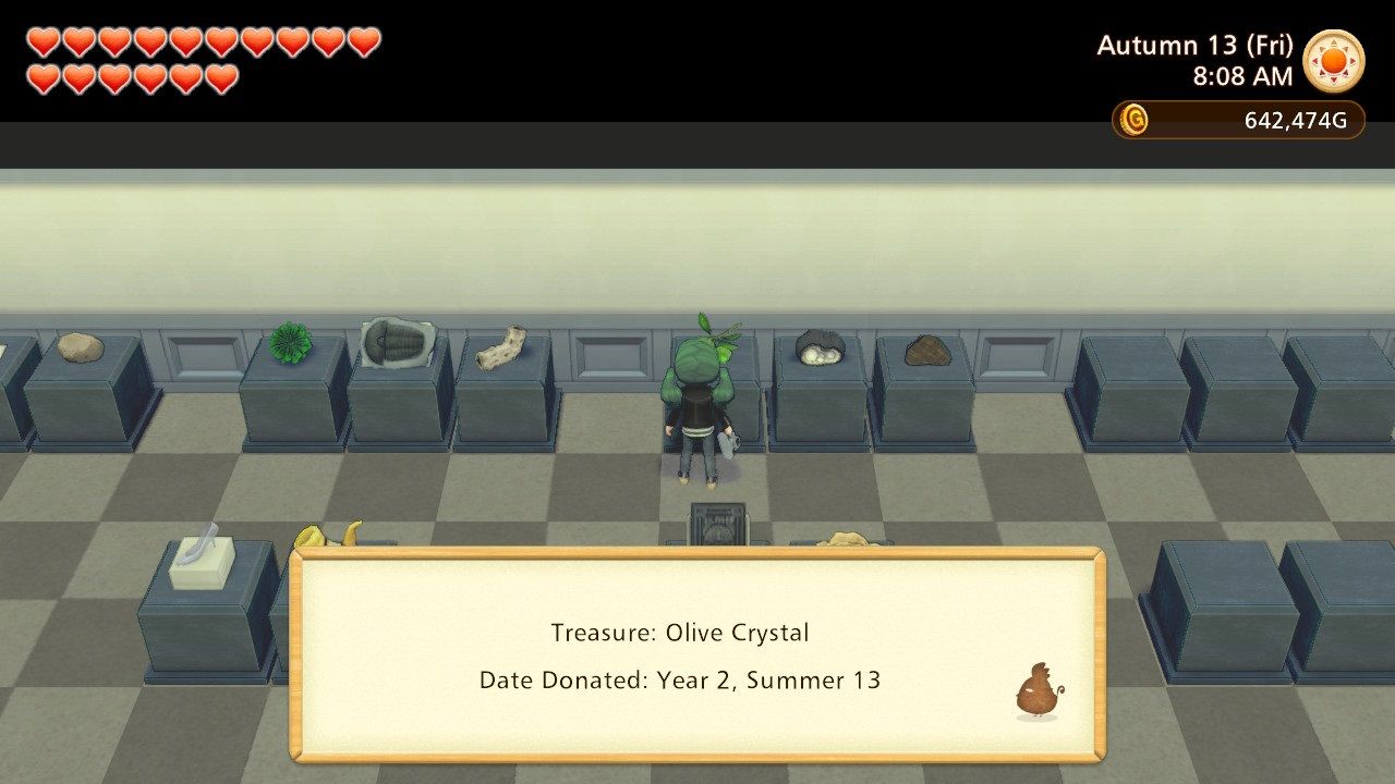 Story of Seasons Pioneers of Olive Town Olive Crystal in the museum