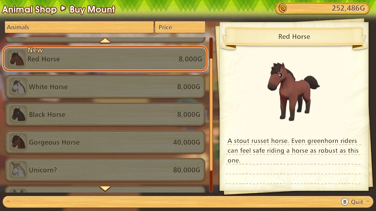 Story of Seasons Pioneers of Olive Town Red Horse