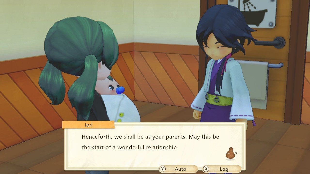 Story of Seasons Pioneers of Olive Town welcoming the baby