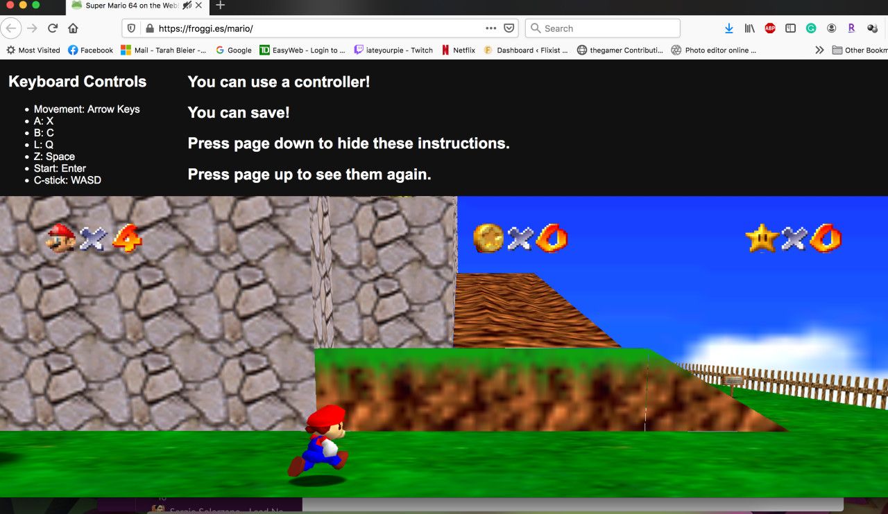 mario 64 on browser