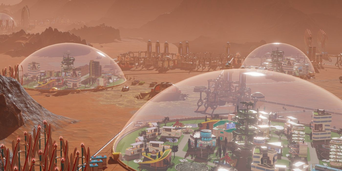 Surviving Mars futuristic domed cities
