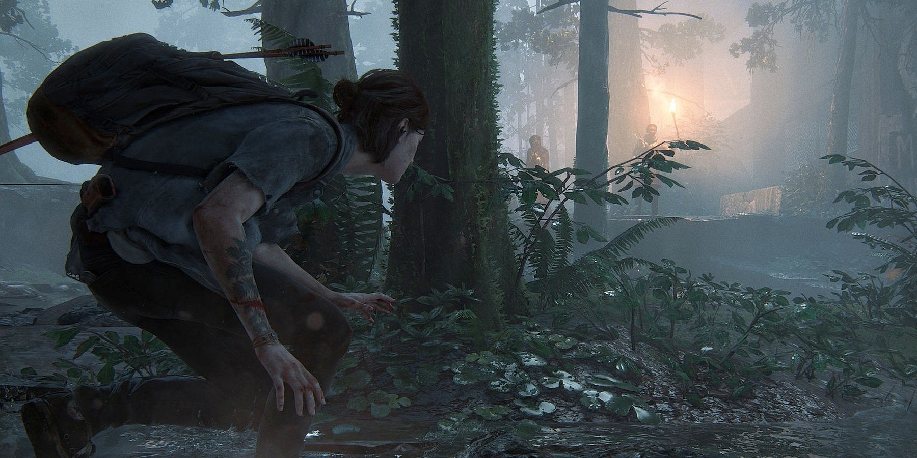 Ellie S'Est Accroupie Derrière Un Arbre Dans The Last Of Us Part Ii