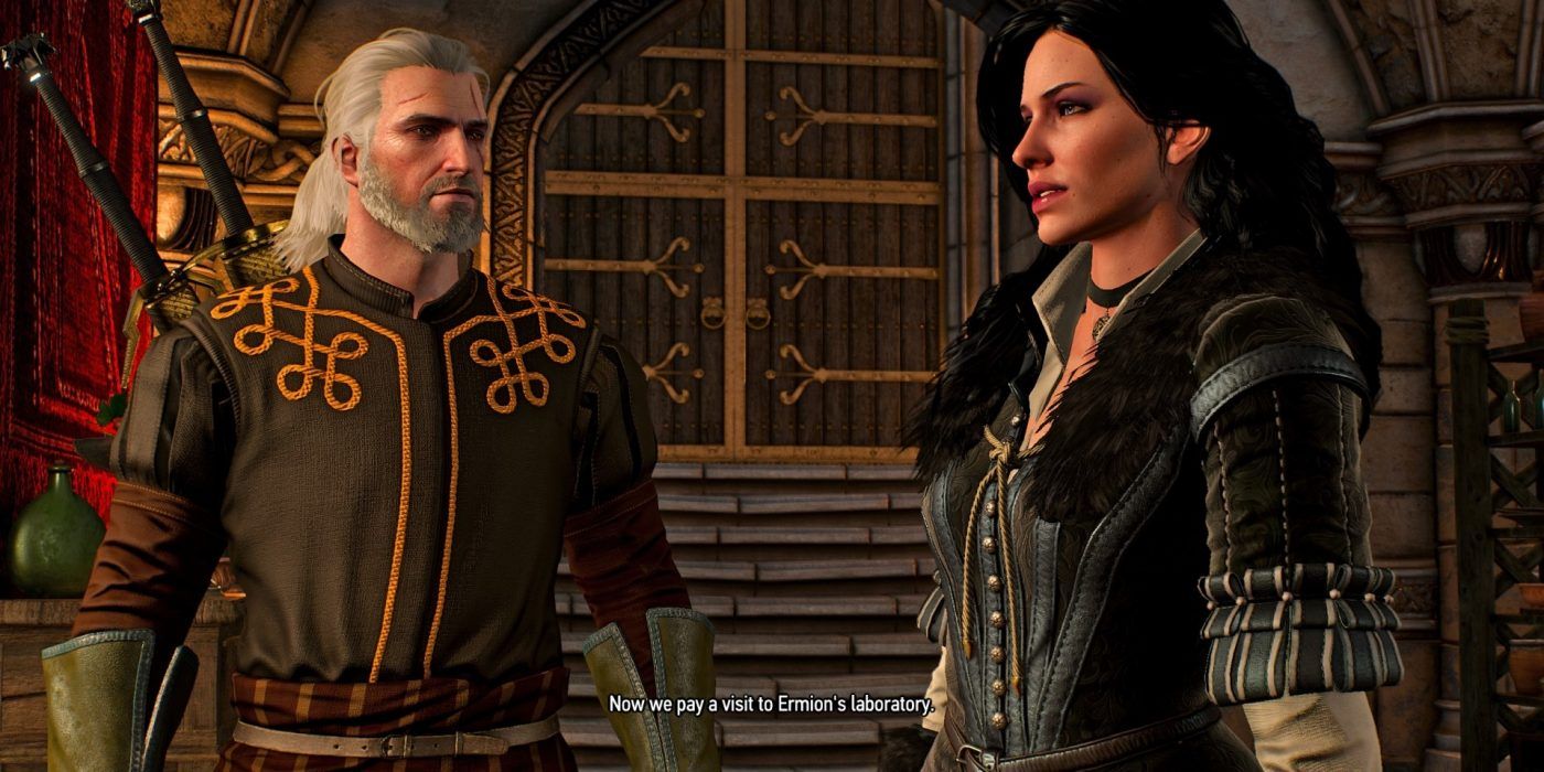 The Witcher 3 Geralt and Yennefer at the funeral feast