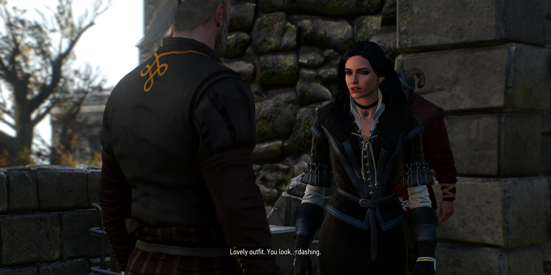 The Witcher 3 Geralt and Yennefer go to the funeral feast
