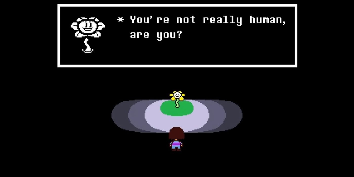 Undertale - Flowey asking if the player is a human